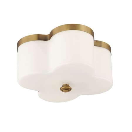 Maxim Lighting Clover 2-Light Flush Mount, Natural Aged Brass 12240WTNAB